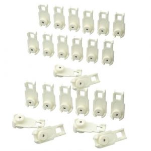 48 Chariots sur Roulettes Axe Acier pour Rail de Rideau, Coulisse Fluide & Silencieuse pour Rail au Plafond ou Chemin de Fer, Blancs (MaisonPratique, neuf)