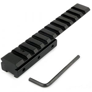 KEENZO Longueur 125mm Dovetail &agrave; Weaver Picatinny Adaptateur D'extension Rail de Mont&eacute;e Base 11mm Converti en Rail 20mm avec 11 Emplacements (KEENZO2018, neuf)