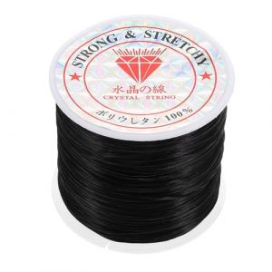 BETOOKY Fil &Eacute;lastique pour Extensions de Cheveux et Bijoux, Corde R&eacute;sistante &agrave; L'Usure, pour Tresses et Projets DIY, Rouleau Noir Confortable et Doux (YATINTA, neuf)