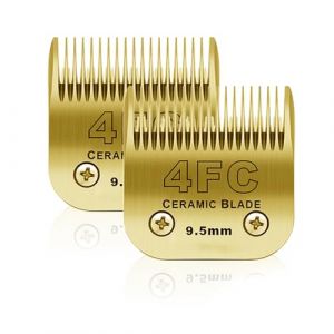 BESTBOMG 2 unité 4FC Lame de Rechange pour toilettage de Chiens,Compatible avec Les séries Heiniger/Moser Max45 /Andis/Oster A5 Tondeuse pour Chien,Taille 4FC 3/8" (9,5mm) Longueur de Coupe (sodaer555, neuf)