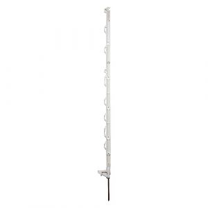 horizont Piquet de cl&ocirc;ture plastique 60 pi&egrave;ces blanc, hauteur 108cm, pas unique, piquet plastique avec oeillets pour rubans, cordes, torons, piquet de cl&ocirc;ture plastique Cl&ocirc;ture de p&acirc;turage (horizont group GmbH, neuf)