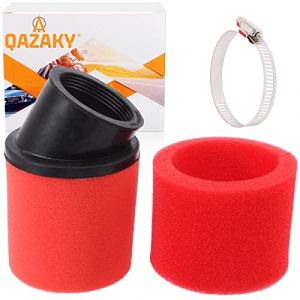 QAZAKY 50 mm 5 cm Rouge Angle Double Pod Mousse Nettoyeur de Filtre &agrave; Air Performance pour 50 cc 90 cc 110 cc 125 cc 140 cc 150 cc 200 cc 250 cc GY6 Moto ATV Scooter Quad Go Kart Mobylette Pit Dirt (QAZAKY-FR, neuf)