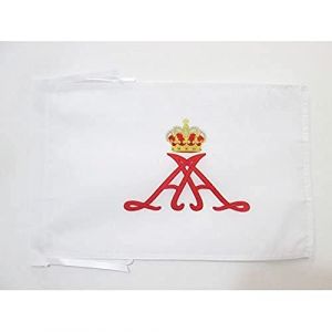 AZ FLAG - Drapeau Etendard du Prince Albert II de Monaco - 45x30 cm - Pavillon Principauté Monégasque 100% Polyester Avec Deux Cordelettes - 20g (AZ-FLAG, neuf)