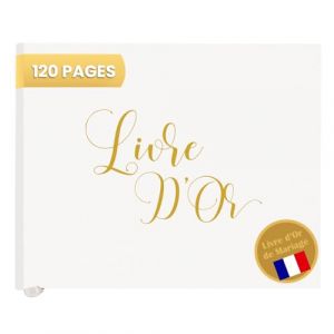 Plantvibes Livre D'or de Mariage - 120 Pages de Papier de Qualité Supérieure, Papier épais, ne Presse pas, Avec Titre Doré - Idéal pour les Mariages, Anniversaires, Livre D'or Bapteme (Blanc) (DCapital, neuf)