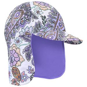 Gifts Treat Chapeau de légionnaire pour Enfants, Casquette de Natation avec Protection Solaire UPF 50+, Chapeau de Soleil pour garçons à séchage Rapide pour la Plage et Le Bord de mer,Fleur,4-6 Ans (Big-Time Channel, neuf)