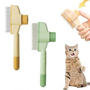 Smart brush Chat Peigne,Smart brush Brosse Anti-Poils Mort,Brosse Chat Royaume Felin, Brosse Pour Chats Brosse Pour Chien, &eacute;Limine Jusqu&rsquo;&agrave; 95% Des Poils Morts (jaune+vert) (shuaijiedeng, neuf)