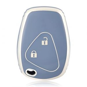 OFF WE GO Etui Cles Coque de Clé pour Renault Clio Modus Twingo Kangoo Master Trafic Dacia Logan Sandero Opel Protecteur Clé Voiture Couverture Clé Accessoire Voiture Clé à Télécommande, Bleu Argent (OFF WE GO, neuf)