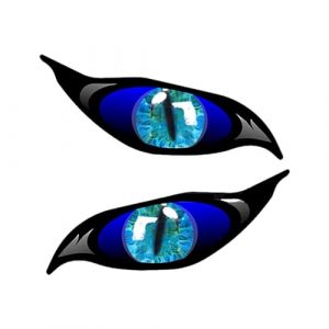 Shurzzesj Lot de 2 autocollants pour couple d'yeux - Article amusant - Motif mauvais yeux avec iris, drone - Moto - Casque de voiture - Autocollant réfléchissant - Avec yeux effrayants (katurath, neuf)