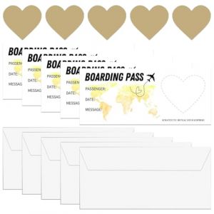 5 Pi&egrave;ces Carte a Gratter Voyage Surprise - carte du monde a gratter Carte embarquement - Faux Billet Avion annonce - Ticket a Gratter personnalisable - Cadeau Anniversaire (ANETTEE GLOBALISS, neuf)