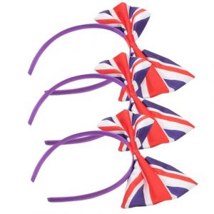ABOOFAN Lot de 3 Bandeaux à Nœud Large Drapeau Britannique Bandeaux Légers en Tissu Accessoires pour Fans de Football et Festivals Style Union Jack pour Coiffure Festive (Halleyham, neuf)