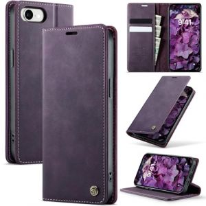 Cracedily Coque pour iPhone 16e/iPhone SE 4/iPhone SE 2025 Pochette, Housse en Cuir PU Premium, Etui &agrave; Rabat, Pochette de Portefeuille, Antichoc, RFID Blocage &Eacute;tui de Protection pour, Violet (Cracedily, neuf)