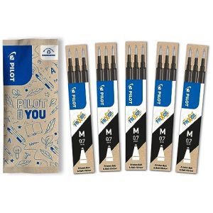 PILOT - Lot de 5 étuis de 3 recharges FriXion pour stylo effaçable. Compatibles FriXion Ball et FriXion Ball Clicker - Noir - Pointe Moyenne (NOVEO SOLUTIONS BUREAUTIQUE, neuf)