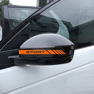 Autodomy Autocollants Stickers Rétroviseur de Voiture avec Rayures Design Stripes | 6 Unités de Largeurs Différentes pour Deco Tuning Voiture Design Sport (Orange) (Domy Company, neuf)