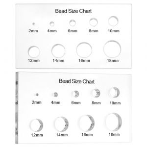 PH PandaHall 2pcs Règle de Mesure de Perles Outil de Mesure Acrylique Tableau de Tableau des Tailles de Perles Modèle de Cercle Clair Règles de Pochoir Géométriques Multifonctions pour Gemme Diamant (Yizhou EU, neuf)