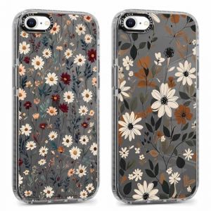 Yoedge 2 Pi&egrave;ces Coque pour iPhone 8/7/SE2020/SE2022 4,7", Aesthetic Fleur Motif Flower Paille Design &Eacute;tui, Souple Transparente Case Cover Silicone Antichoc Anti-Rayures Protection Housse pour iPhoneSE (Lei Xiao, neuf)