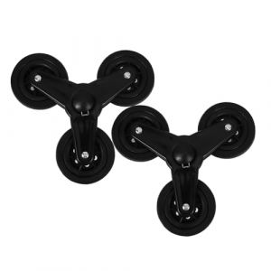 Hemobllo Roulettes M&eacute;talliques Triangulaires 2 Pi&egrave;ces Pour Chariot De Supermarch&eacute; Pliable, Roues De Rechange Monte-escalier, Adapt&eacute;es Au Transport De Charges Lourdes Et Usage Urbain (Leopolerd, neuf)