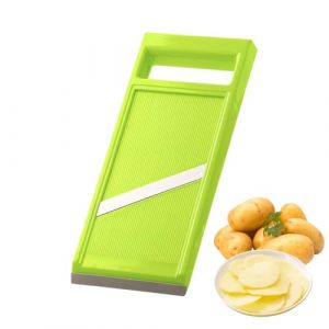 Machine &Agrave; Croustilles,&Eacute;minceur &Agrave; Main En Acier Inoxydable,&Eacute;minceur De Pommes De Terre,&Eacute;minceur De L&eacute;gumes,Machine &agrave; Chips de L&eacute;gumes Portable,pour Pommes de Terre,Carottes,Concombres (Vert) (Marjoramy, neuf)