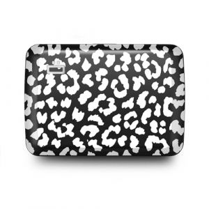 &Ouml;GON -DESIGNS- Porte-Cartes en Aluminium avec Fermoir en m&eacute;tal, Protection RFID Contre la fraude et la d&eacute;magn&eacute;tisation, Portefeuille Compact, mod&egrave;le Smart Case Oslo (Gravure Leopard) (OGON DESIGNS, neuf)