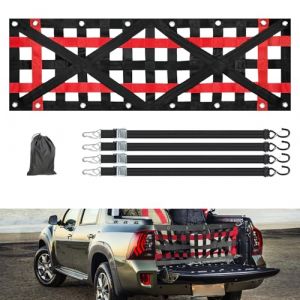 Voiture Filet Remorque, Filet Rangement Camping Car, Organisateur de Coffre de Voiture avec Boucles Réglables, Lit de Camion Cargo Net, Organisateur Coffre pour Auto, SUV (213x50 cm) (XXWX, neuf)