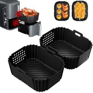 2 Paquet Moule Silicone Air Fryer pour Ninja Double Stack XL Friteuse Sans Huile SL400EU, Moule Accessoires Airfryer pour Foodi Max Dual Zone 9.5l AF400EU AF300EU 7.5L, Plat Pour Cuisine (xunlaimaoyi, neuf)