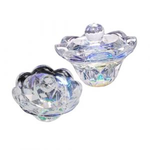 Veemoon 2pi&egrave;ces Godet Octogonal pour Extensions Ongles Monom&egrave;re et Dissolvant avec Couvercle Anti-&eacute;claboussures pour Organisation (Quiet Window, neuf)