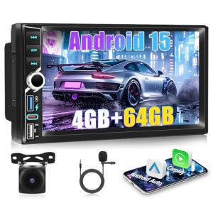 Autoradio Motorsi 2 Din [4+64G] A-pple Carplay Android Auto Radio, Autoradio St&eacute;r&eacute;o &agrave; &eacute;cran Tactile IPS 7 Pouces avec Bluetooth 5.0/GPS/WiFi/FM/RDS, Lecteur Multim&eacute;dia Android 15 pour Voiture + Cam&eacute;ra (podofo Shop, neuf)