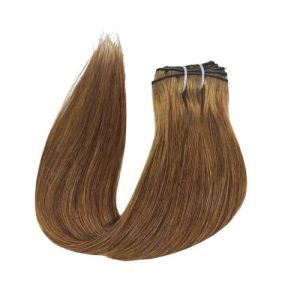 Extensions de cheveux &agrave; clipser brun fonc&eacute; 120 g Remy, cheveux humains, doux, soyeux, lisses, for femmes, 8 pi&egrave;ces, 25,4 &agrave; 66 cm Wear and Go(#6,20inches) (YANGJIANJUNUK, neuf)