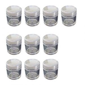 10pcs Récipient Rangement Cosmétique Avec 12 Trous Tamis Couvercles En Plastique Transparent Pot Poudre Pour Utiliser Pot Poudre En Plastique Transparent En Plastique (awdaiew, neuf)