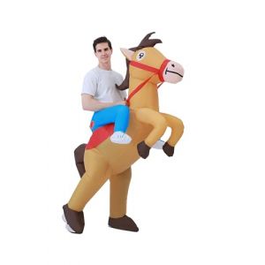 BESTSIGHT Costume de cheval gonflable pour adulte - Costume de cowboy gonflable - Costume de cheval amusant pour homme et femme - Fête d'Halloween (XB Costumes, neuf)