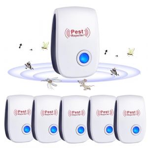 R&eacute;pulsif Ultrason Anti-Rongeurs Insectes, 6 pcs Ultrason Anti Moustique Ultrason Souris et Rats, Int&eacute;rieur R&eacute;pulsif &Eacute;lectronique Insectes pour Souris, Rats Fourmis Araign&eacute;es Moustiques (Longtingdianzi, neuf)