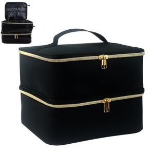 Meyagot Sac De Rangement Vernis À Ongle, Sac Organisateur De Vernis À Ongles, Double Couche Rangement Vernis A Ongle pour 30 Bouteilles De Vernis À Ongles (Jusqu'À 15 ML) Et Séchoir À Ongles(Noir) (DING VICTORY LIMITED, neuf)