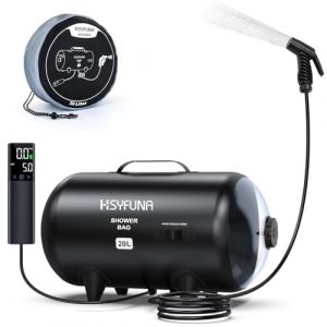 HSYFUNA Douche Solaire,Douche Camping avec Pompe Douche Portable Douche Solaire Camping, Sac De Douche Solaire Camping avec Sac De Rangement,pour Les Excursions De Camping à La Plage (XL) (HSYFUNA EU, neuf)