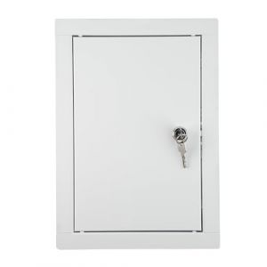 ADGO - Trappe de Visite 50x60, Porte de Visite, Trappe de Service pour Inspection et Recouvrement, M&eacute;tal, Montage Horizontal et Vertical - Blanc, avec serrure (ADGOsklep, neuf)