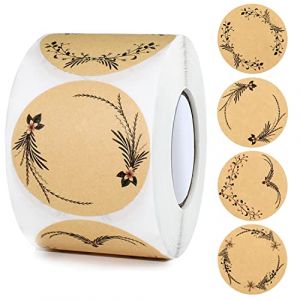 &Eacute;tiquettes Autocollantes Kraft Rondes &Eacute;tiquettes &agrave; Confiture de 5 cm &Eacute;tiquettes Adh&eacute;sives Autocollant Papier Kraft Pour Les Cadeaux Enveloppe Baking &Eacute;pices &Eacute;tiquette Bocaux (500pcs brun) (dousi, neuf)
