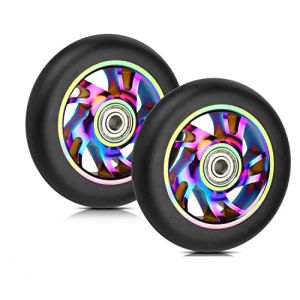 Yungeln Roues de trottinette Pro Stunt 110 mm avec roulements ABEC 9 compatibles avec les trottinettes Razor/Apollo/Cox Swain et la plupart des trottinettes Freestyle avec roues de 110 mm (Yungeln, neuf)