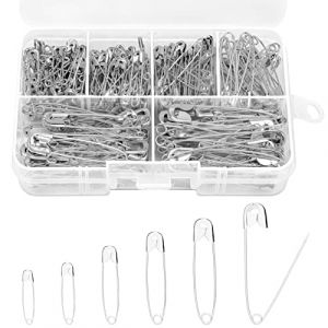 280 Epingles a Nourrice, 6 Tailles &Eacute;pingle a Nourrice, Pin de S&eacute;curit&eacute; R&eacute;sistantes &agrave; La Rouille avec Bo&icirc;te, Petit Grande &Eacute;pingles de S&ucirc;ret&eacute; pour V&ecirc;tements, Artisanat,Couture,Argent,19/22/28/32/38/45mm (JiusanTech, neuf)