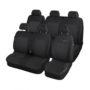 Mossa Housses de si&egrave;ge sur Mesure adapt&eacute;es pour Volkswagen Transporter T5 Van (2003-2015) sur Deux rang&eacute;es de si&egrave;ges (Banquette arri&egrave;re divis&eacute;e) - Housse Siege Voiture - Couverture Siege E4 (eMOSSA, neuf)