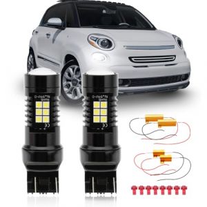 NSLUMO DRL Ampoule LED 7443 W21/5W 3030 SMD 800LM 6000K pour Fi.at 500 2007-2014, Fi.at 500C 2009-2014, Ab.arth 500/500C 2008-2014 Feux de Jour DLR Latéral No Hyper Flash Intégré (Nslumo Autolight, neuf)