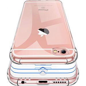 Garegce Coque iPhone 6, Coque iPhone 6s Transparente + 2 Pack Verre tremp&eacute; Protection &eacute;cran, Housse Etui Silicone TPU Souple, Protection Antichoc Bumper Cover iPhone 6/6s- 4.7 Pouces-Transparent (Catynore, neuf)