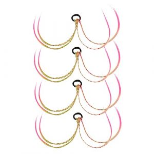 SAFIGLE 4pièces Décorations Capillaires Coiffures Pour Garçon Fille Tresses De Perruques Pour Garçon Fille Coiffures Colorées Tresses De Perruques (Grand Di, neuf)