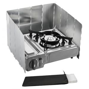 yotutun Pare-Vent Pliable, 12 Plaques Aluminium Pare-Brise de Réchaud de Camping Portable Stove Pare-Brise Protection Antivent pour Camping Randonnée Pique-Nique Cuisinière à Gaz (khfsusmxz, neuf)