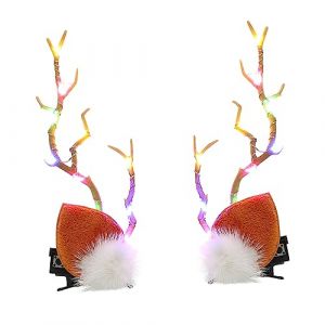 COLLBATH Barrettes Corne De Cerf Pince &agrave; Cheveux Lumineuse &Eacute;pingle &agrave; Cheveux Corne De Cerf Pour Costume De Cosplay (JianLui, neuf)