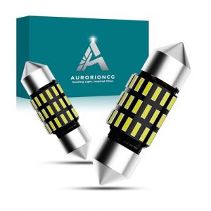 AURORIONCG Ampoules LED C5W 31mm Blanc 12V 24V Ampoules LED Navette 300LM 6500K pour &Eacute;clairage Int&eacute;rieur &Eacute;clairage Plaque d'Immatriculation (Lot de 2) (CGTech, neuf)