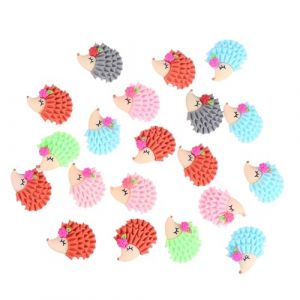 PartyKindom 20pi&egrave;ces D&eacute;corations H&eacute;risson R&eacute;sine Breloques H&eacute;risson Accessoires De Coiffure Diy Fournitures De Bricolage (Brushira, neuf)