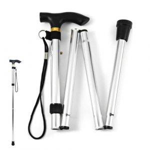 JJiaoLinin Bâton de Marche, Canne de Marche Pliable Femme Canne de Marche Facile Réglable Canne de Marche Canne Télescopique en Alliage Daluminium Bâton Pliable pour Les Plus âgés Canne Extensible (Xinyujiaolonglingkejiyouxiangongsi, neuf)