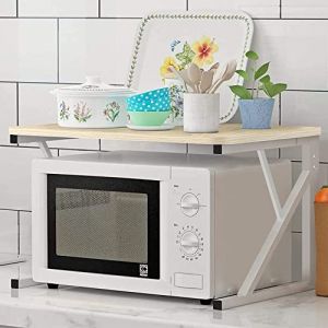LANTUS Support de Four à Micro-Ondes Étagère de Rangement pour Micro-Ondes Multifonctio étagère de Stockage Étagère de Cuisine Support Tablette,54 * 35 * 34.5cm - érable blanc (Hechheu, neuf)
