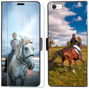 FortiCase Coque Personnalis&eacute;e pour iPhone 6s,Cuir Housse Clapet Protection &Eacute;tui Fentes Support Case,Personnalisable Etui avec Votre Propre Photo Image Texte Housse - Black-K1 (Lanni Trade, neuf)