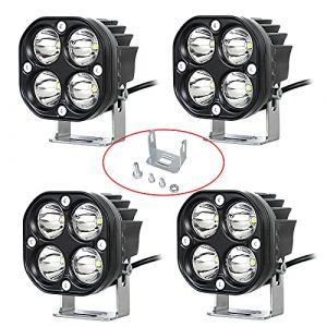 RIGIDON 4 Pcs 40W cube barre de travail led, 3 pouces 8 cm 12V 24V phare de travail led, Feux de travail pour offroad Voiture camions SUV ATV 4x4 tracteur bateau, Spotlights projecteurs 6000k blanc (Sanyue-EU, neuf)