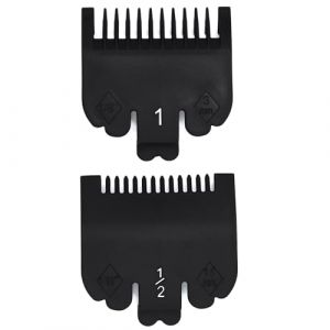 2 Sabot Peignes Guides-Protèges Peignes de Guidage Professionnels pour Tondeuse : 1,5 mm (1/16") + 3 mm (1/8") - Compatibles avec les Tondeuses Wahl 8148, 1919, 8504 Magic Clip (Noir) (ZEROKIWI FR, neuf)