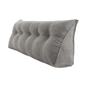 Coussin de t&ecirc;te de lit triangulaire pour repos au lit avec housse amovible Coussin de lecture pour positionnement du dossier &ndash; Coussin de lecture pour s'asseoir dans le lit-160*50*20 cm--un gris (Hechheu, neuf)